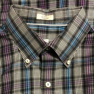 PeterMillar Lrg BUTTON DOWN long slv SHIRT 100%Cotton EUC